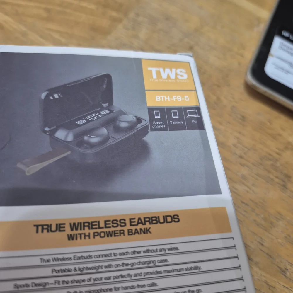 Black Wireless Earbuds with Charging Case